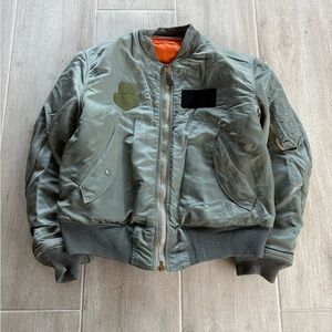 VINTAGE Alpha Industries OG 1974 MA-1 Army Green Flight Bomber Jacket